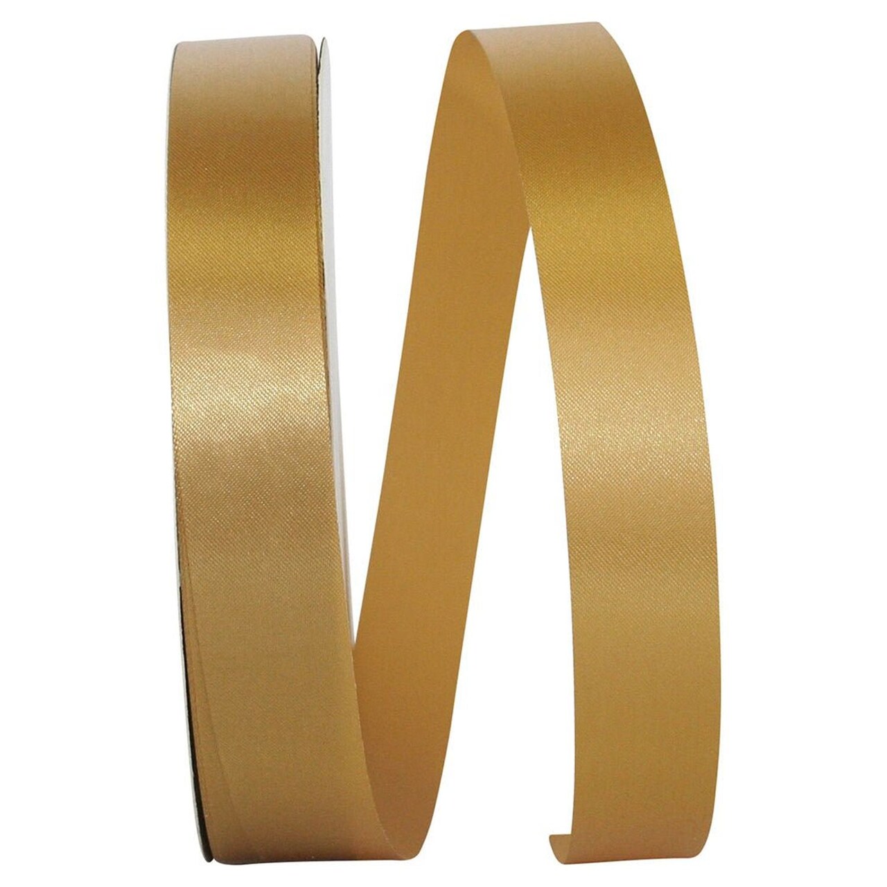 7/8in Satin Supreme Non-Wired Ribbon: Antique Gold (100 Yards)